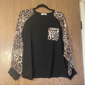 Cheetah & Black “Baseball” Long Sleeve